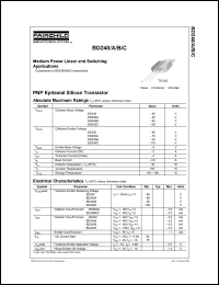 datasheet for BD240 by Fairchild Semiconductor