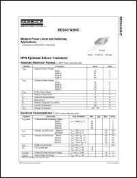 datasheet for BD241 by Fairchild Semiconductor