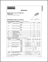 datasheet for BD439 by Fairchild Semiconductor