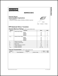 datasheet for BDW93 by Fairchild Semiconductor