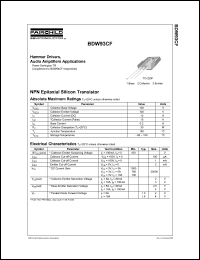 datasheet for BDW93CF by Fairchild Semiconductor