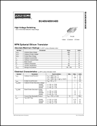 datasheet for BU406H by Fairchild Semiconductor