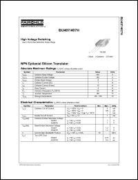 datasheet for BU407 by Fairchild Semiconductor