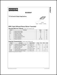 datasheet for BU508AF by Fairchild Semiconductor