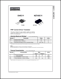 datasheet for D45C11 by Fairchild Semiconductor
