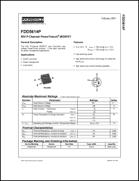 datasheet for FDD5614P by Fairchild Semiconductor