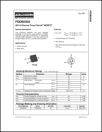 datasheet for FDD6530A by Fairchild Semiconductor