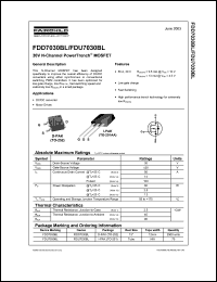 datasheet for FDD7030BL by Fairchild Semiconductor