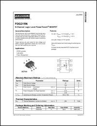 datasheet for FDG315N by Fairchild Semiconductor