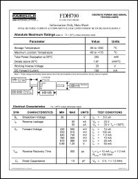 datasheet for FDH700 by Fairchild Semiconductor