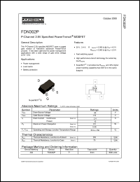 datasheet for FDN302P by Fairchild Semiconductor
