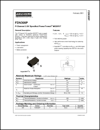datasheet for FDN308P by Fairchild Semiconductor