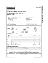 datasheet for FDP038AN06A0 by Fairchild Semiconductor