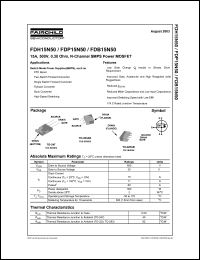 datasheet for FDP15N50 by Fairchild Semiconductor