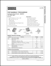datasheet for FDP16AN08A0 by Fairchild Semiconductor