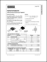 datasheet for FDP2570 by Fairchild Semiconductor