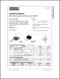 datasheet for FDP6676 by Fairchild Semiconductor