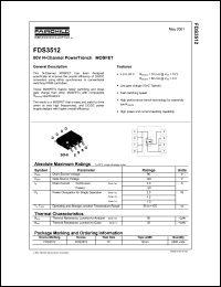 datasheet for FDS3512 by Fairchild Semiconductor