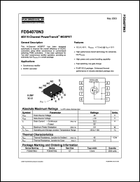 datasheet for FDS4070N3 by Fairchild Semiconductor