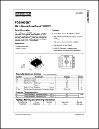 datasheet for FDS4070N7 by Fairchild Semiconductor