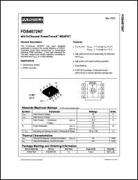 datasheet for FDS4072N7 by Fairchild Semiconductor