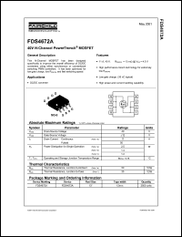 datasheet for FDS4672A by Fairchild Semiconductor