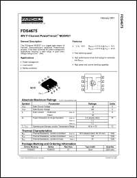 datasheet for FDS4675 by Fairchild Semiconductor