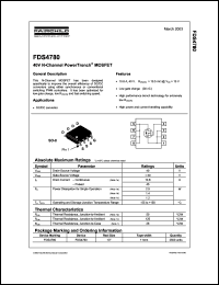datasheet for FDS4780 by Fairchild Semiconductor