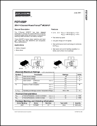 datasheet for FDT458P by Fairchild Semiconductor