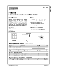datasheet for FDZ203N by Fairchild Semiconductor
