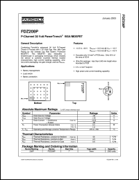datasheet for FDZ208P by Fairchild Semiconductor