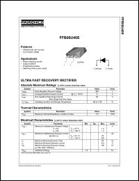 datasheet for FFB06U40S by Fairchild Semiconductor