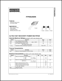 datasheet for FFP04U40DN by Fairchild Semiconductor
