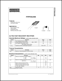 datasheet for FFPF04U40S by Fairchild Semiconductor