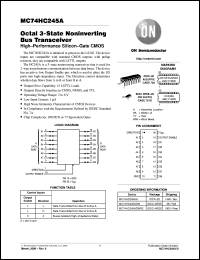 datasheet for MC74HC245ADT by ON Semiconductor
