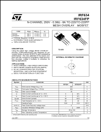 datasheet for IRF634 by SGS-Thomson Microelectronics