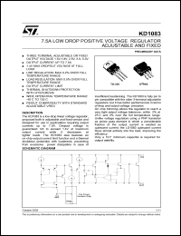 datasheet for KD1083D2T by SGS-Thomson Microelectronics