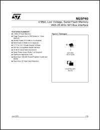 datasheet for M25P40 by SGS-Thomson Microelectronics