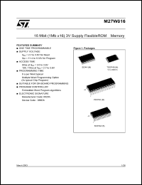 datasheet for M27W016 by SGS-Thomson Microelectronics