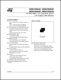 datasheet for M58CR064P by SGS-Thomson Microelectronics