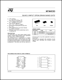 datasheet for M74HC03TTR by SGS-Thomson Microelectronics
