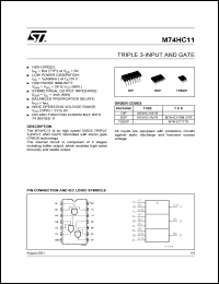 datasheet for M74HC11TTR by SGS-Thomson Microelectronics