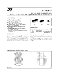 datasheet for M74HC643TTR by SGS-Thomson Microelectronics