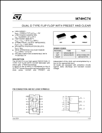 datasheet for M74HC74RM13TR by SGS-Thomson Microelectronics