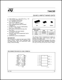 datasheet for 74AC00M by SGS-Thomson Microelectronics
