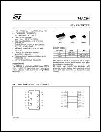 datasheet for 74AC04M by SGS-Thomson Microelectronics