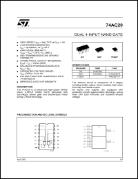 datasheet for 74AC20B by SGS-Thomson Microelectronics