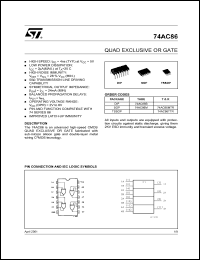 datasheet for 74AC86B by SGS-Thomson Microelectronics