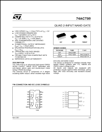 datasheet for 74ACT00B by SGS-Thomson Microelectronics