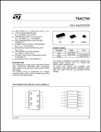 datasheet for 74ACT04B by SGS-Thomson Microelectronics
